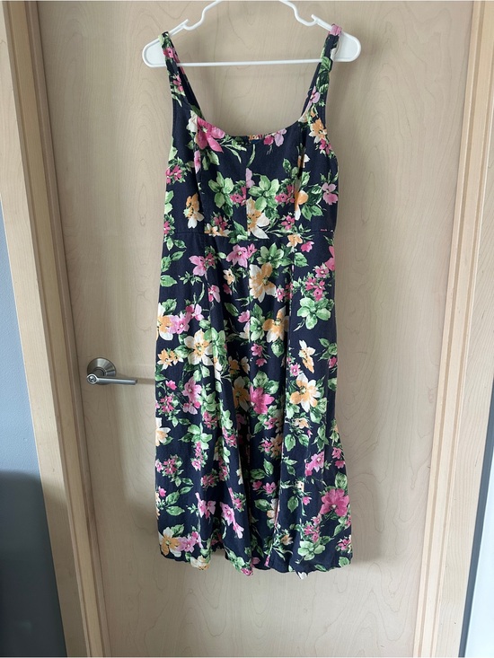 Old Navy Dresses & Skirts - Old Navy Midi Dress  Large Sleeveles in s Floral Linen Blend Smocked Back